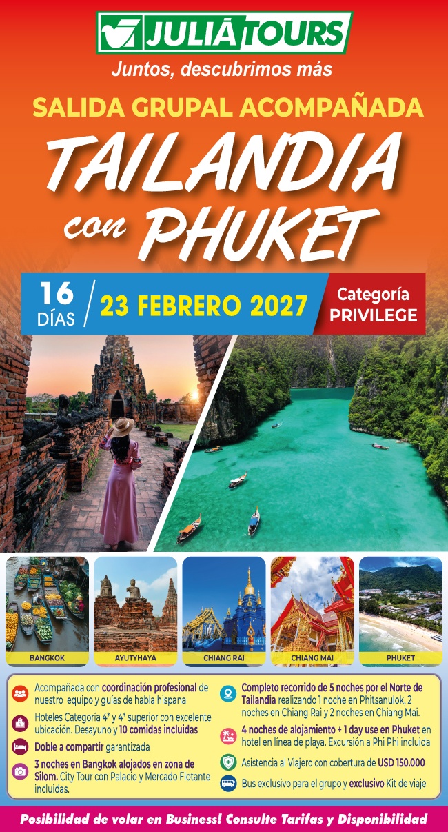 Tailandia Con Phuket Salida Grupal Acompanada 23 De Febrero 2027