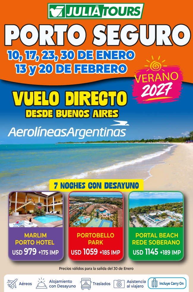 Directo A Porto Seguro Con Ar Lugares Confirmados Verano 2027
