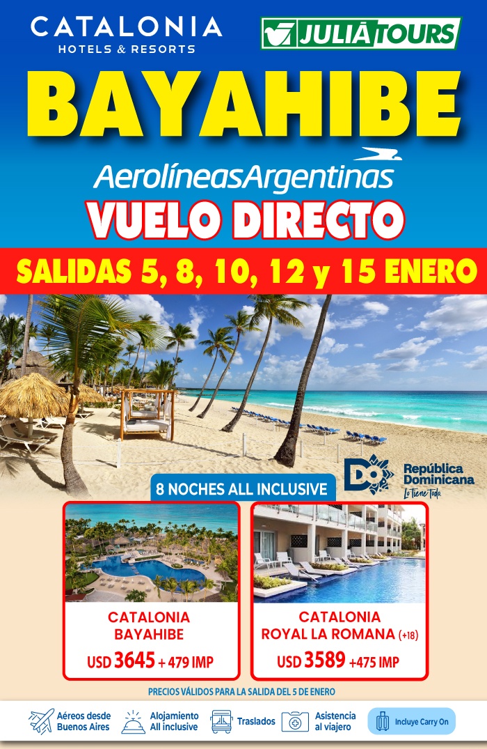 Bayahibe Con Catalonia Salidas Enero 2027 Vuelo Directo Con Ar