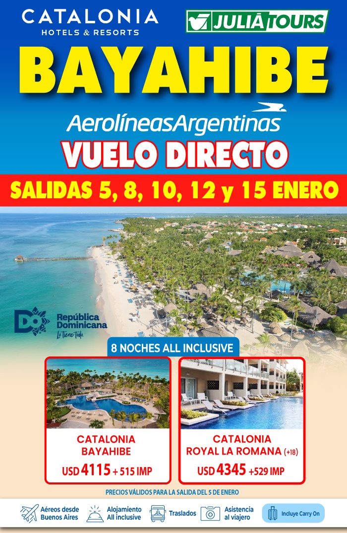 Bayahibe Con Catalonia Salidas Enero 2027 Vuelo Directo Con Ar