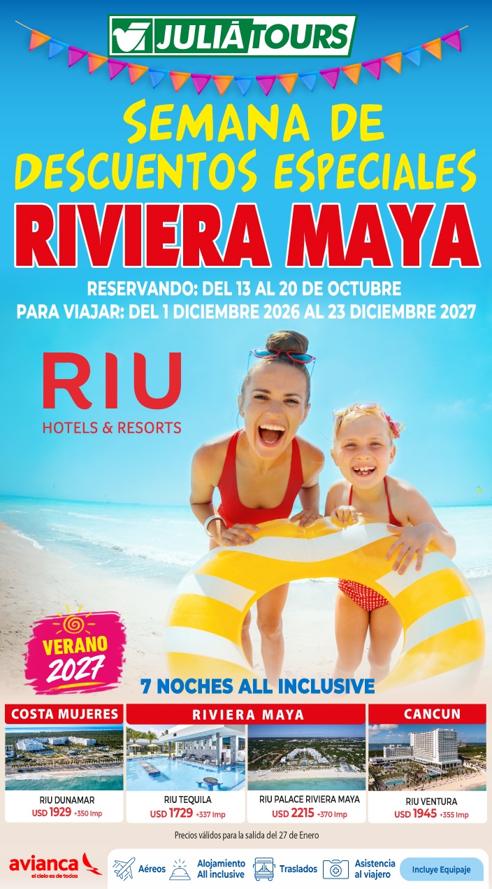 Semana De Descuentos Especiales Con Riu Y Julia En Riviera Maya