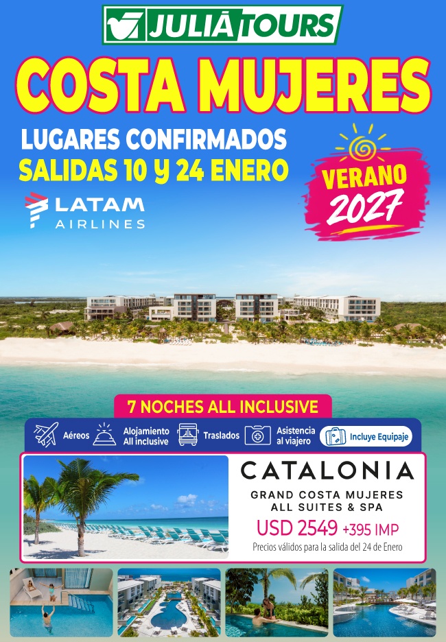 Costa Mujeres Con Catalonia Lugares Confirmados Enero 2027 Con Latam