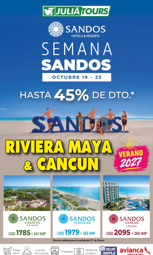 Semana De Increibles Descuentos Con Sandos En Riviera Maya