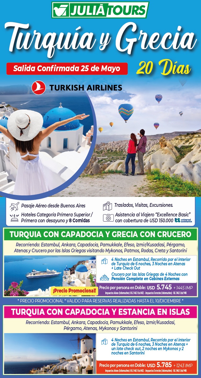 Turquia Con Capadocia Grecia Con Estancia En Islas O Crucero 25 Mayo C