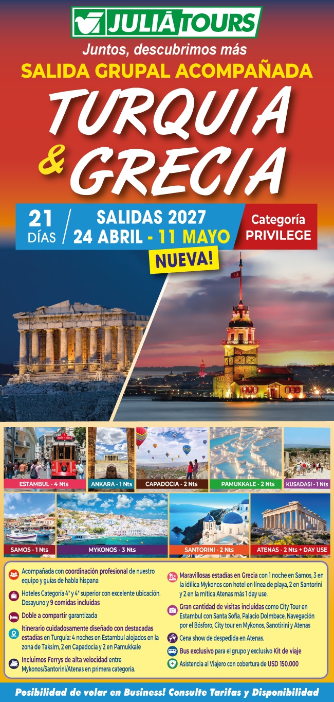 Turquia Y Grecia Salidas Grupales Acompanadas 24 Abril Y 11 Mayo 2027