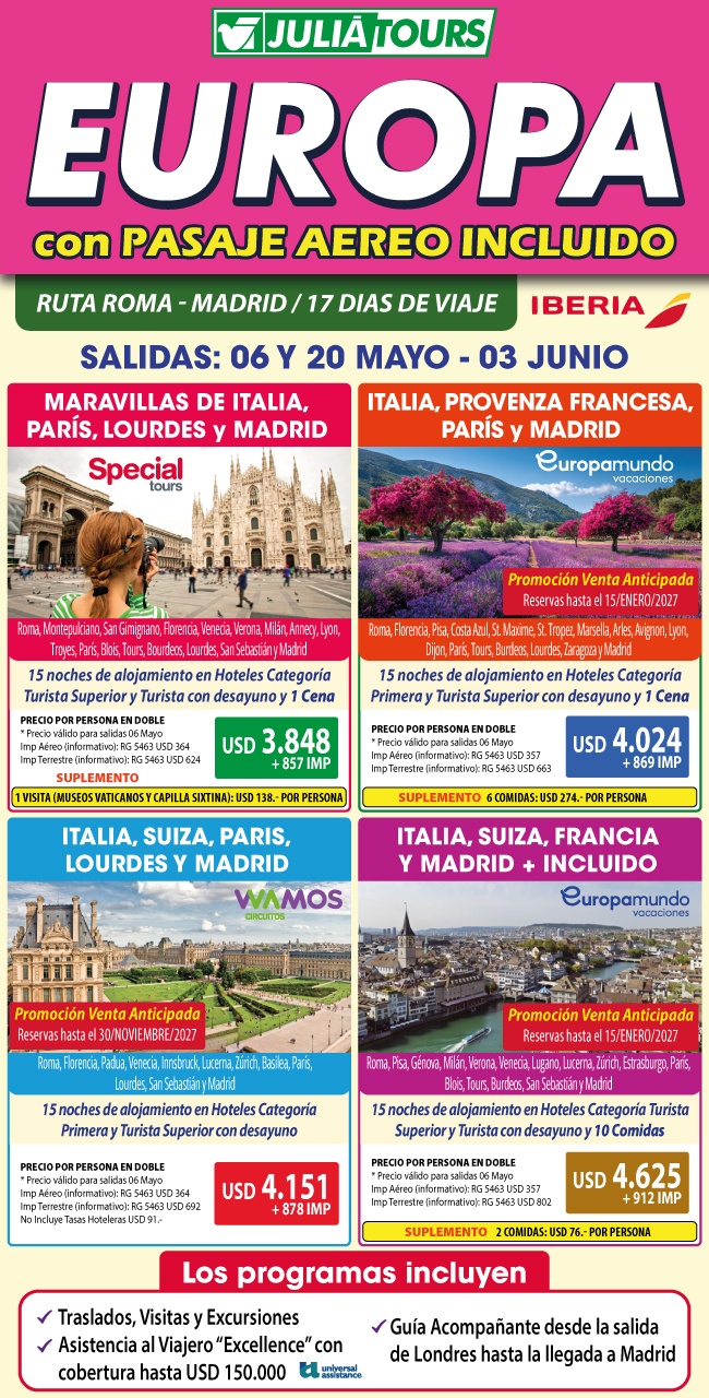 Europa Con Aereo Incluido Ib Rutas Roma Madrid