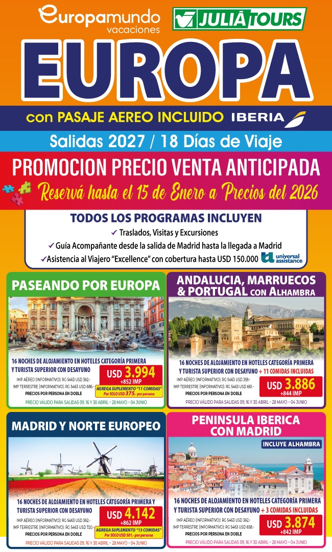 Europa Con Pasaje Aereo Incluido Salidas Viernes Con Iberia Europamund