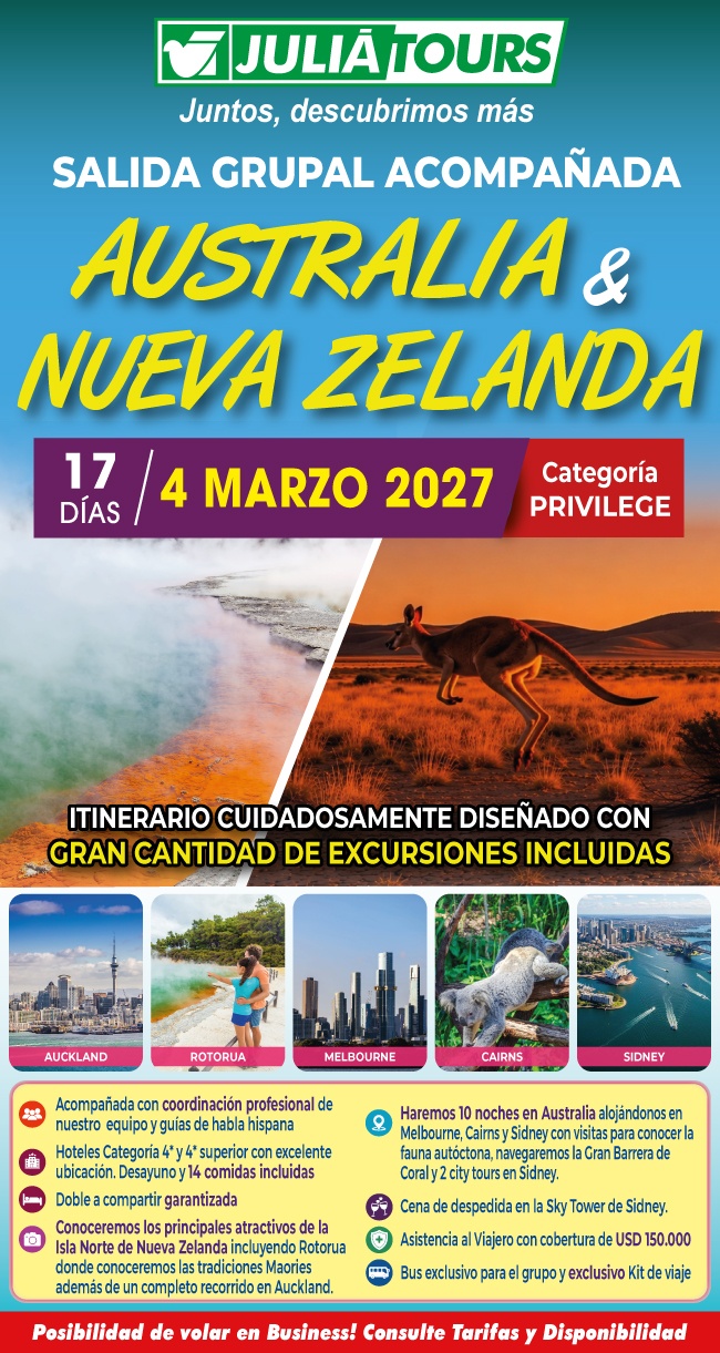 Australia Nueva Zelanda Salida Grupal Acompanada 4 De Marzo 2027