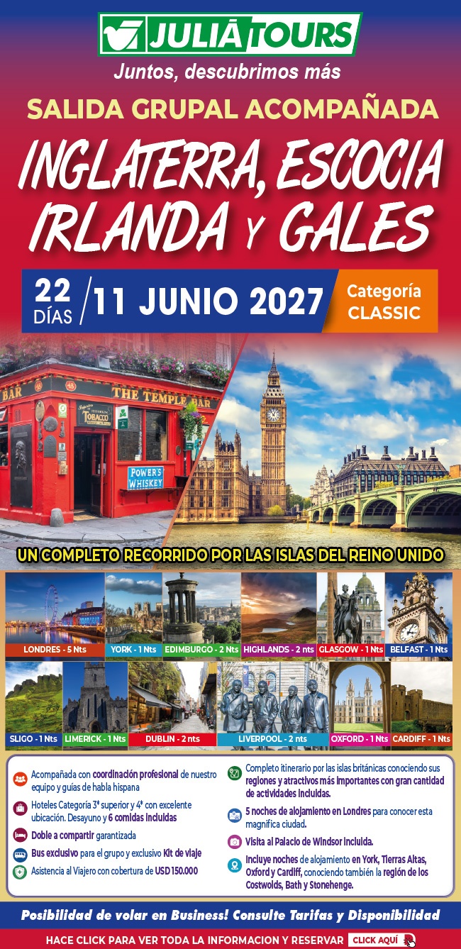 Inglaterra Escocia Irlanda Y Gales Salida Grupal Acompanada 11 De Juni
